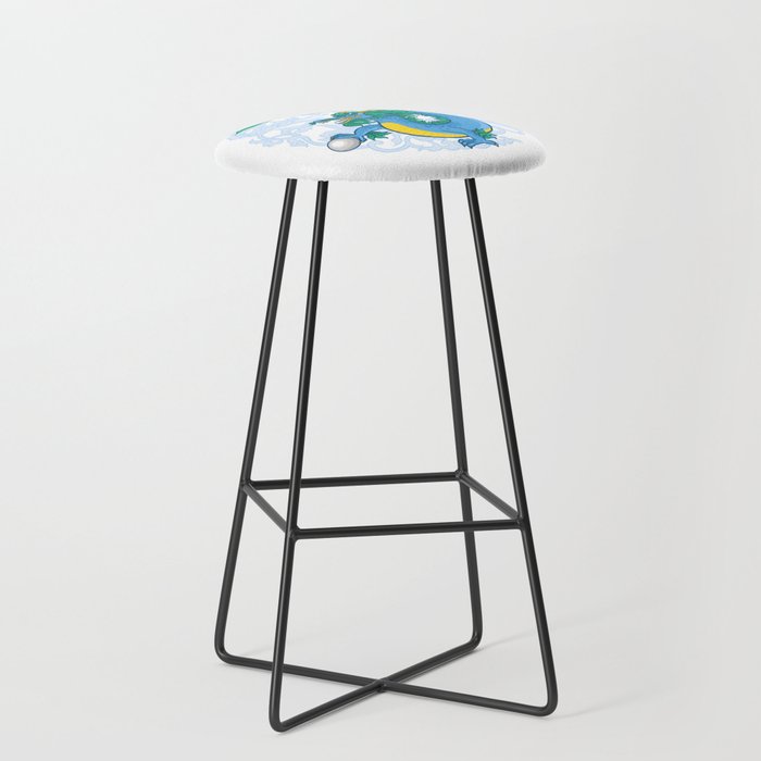 Blue Dragon with pearl Bar Stool