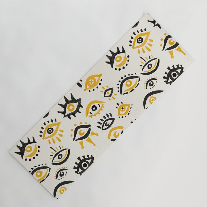 Mystic Eyes – Yellow & Black Yoga Mat