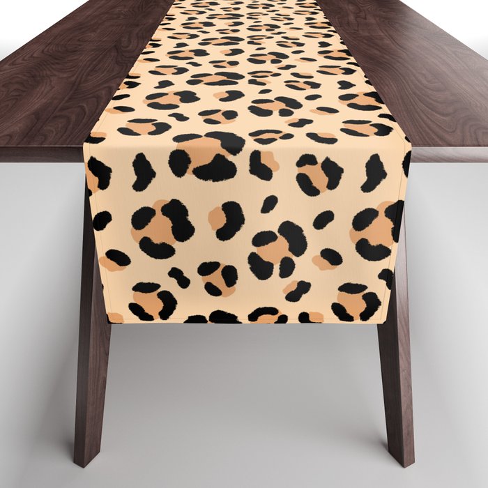 Brown Leopard Print 01 Table Runner