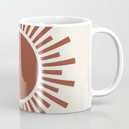 Abstract Boho Sun Minimalist Dark Orange Terracotta Coffee Mug