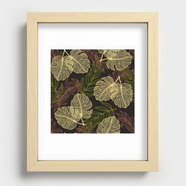 Autumns Tropical Resort Monstera Plants Recessed Framed Print