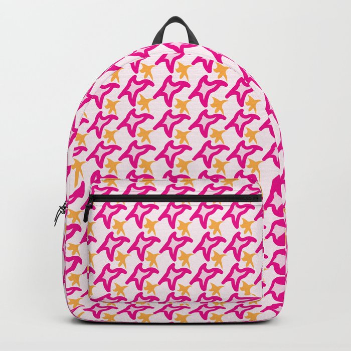 Free Form Pink & Orange Stars Backpack