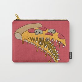 Possessed Pizza Carry-All Pouch | Fangs, Fastfood, Junkfood, Pizzatime, Lowbrow, Pepperoni, Vector, Pattern, Cartoon, Dinner 