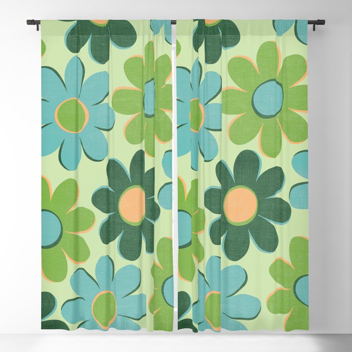 Vintage Floral Pattern With A Fabric Texture Blackout Curtain