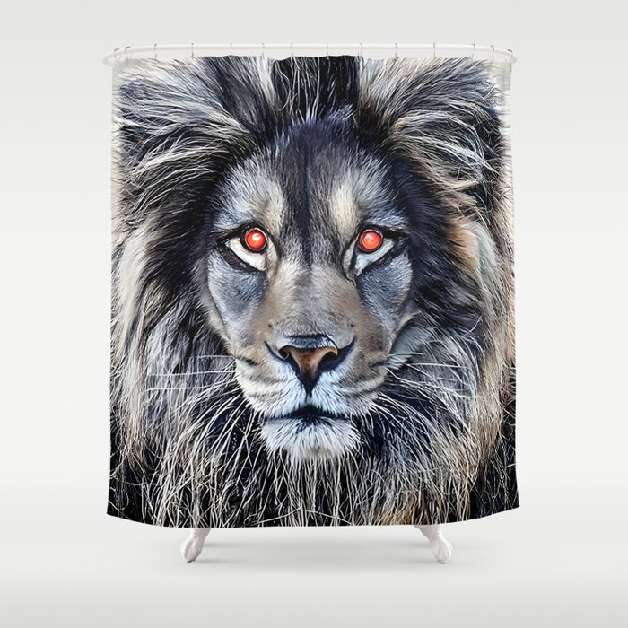 Cyberpunk Lion King Shower Curtain