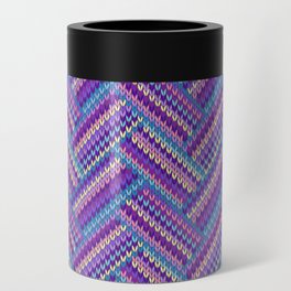 Knitted Textured Pattern Purple Can Cooler