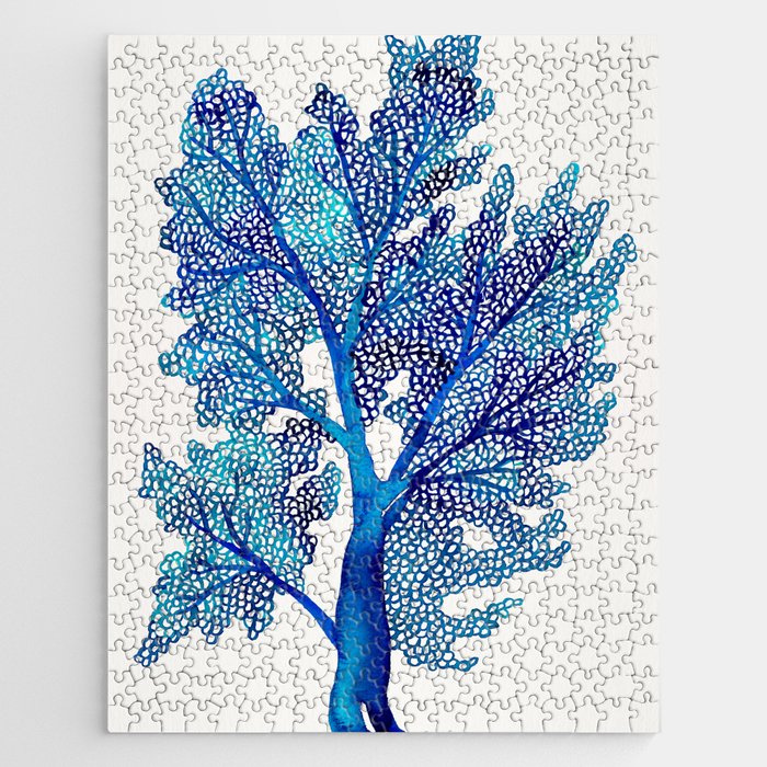 Sea Fan Coral – Blue Ombré Jigsaw Puzzle