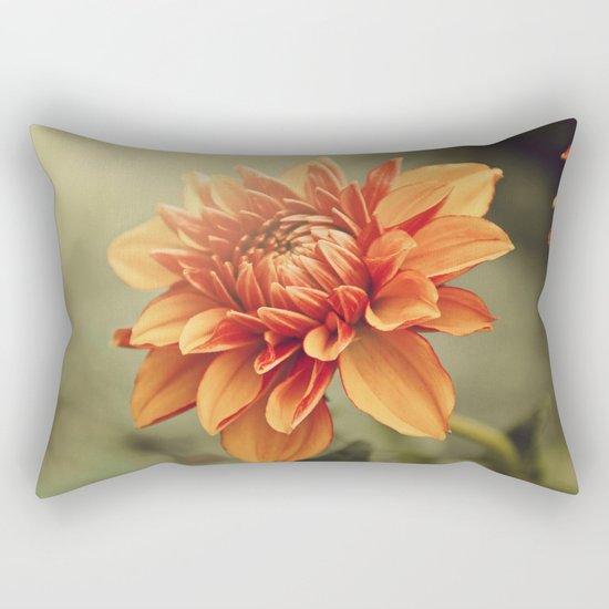 Orange Dahlia #2 * Garden Flowers Floral Blossom Nature Rectangular Pillow