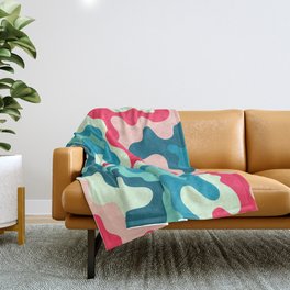Soft Swirling Waves Abstract Nature Art In Tropical Essence Color Palette Throw Blanket