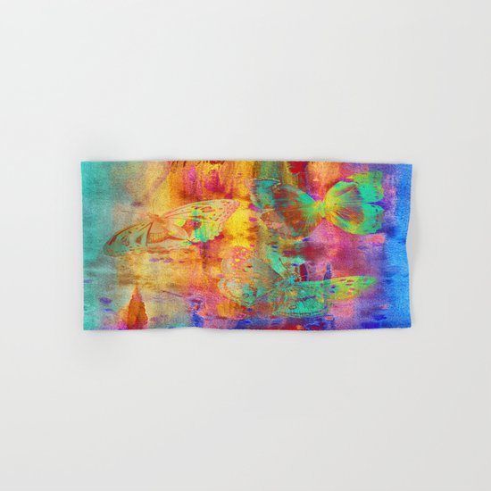 Colorful Butterfles Q Hand & Bath Towel
