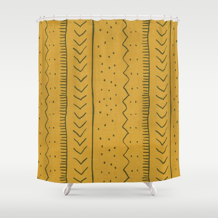 Moroccan Stripe in Mustard Yellow Shower Curtain