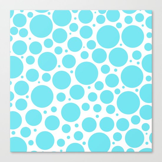 Aqua polkadots- Dot turquoise pattern Canvas Print