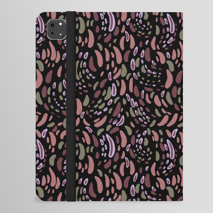 Multi-colour intertwining abstract line pattern - purple iPad Folio Case