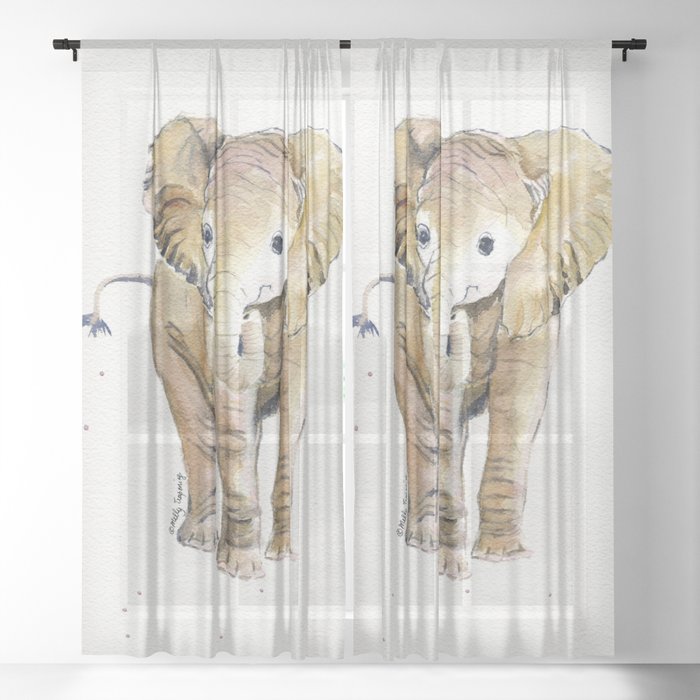 Baby Elephant 4 Sheer Curtain