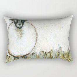 Wide Sheep in Field  Rectangular Pillow