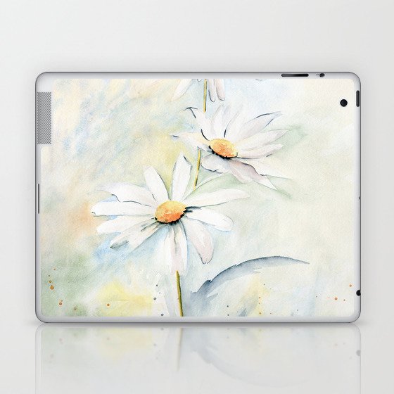 White Daisies Laptop & iPad Skin