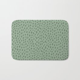 Sage Green Polka Dot Spots Pattern Bath Mat