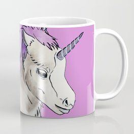 Diana's Unicorn - Pink background Coffee Mug | Horse, Ink, Cute, Marker, Mini, Copicmarker, Unicorn, Tiny, Illustration, Drawing 
