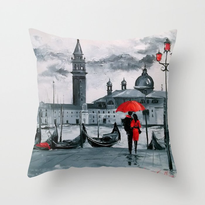 Romantic Venice Throw Pillow