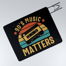 90's Music Matters Retro Cassette Tape Picnic Blanket