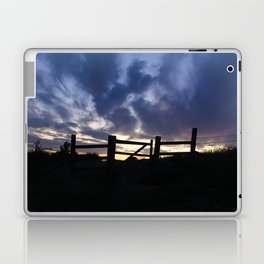 Wooden Fence at the Blue Hour Laptop Skin