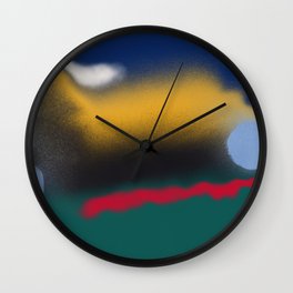 Blending blue with yellow Wall Clock