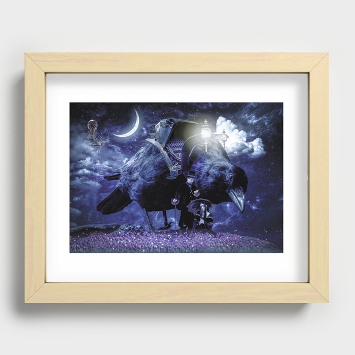 Crow ride Recessed Framed Print