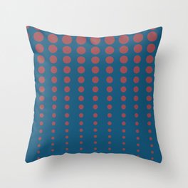 Red Dark Blue Reduced Polka Dot Pattern 2021 Color of the Year Passionate and Long Horizon Throw Pillow