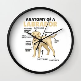 Anatomy Of A Labrador Retriever Sweet Dogs Wall Clock