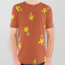 Old Lady Daffodil All Over Graphic Tee