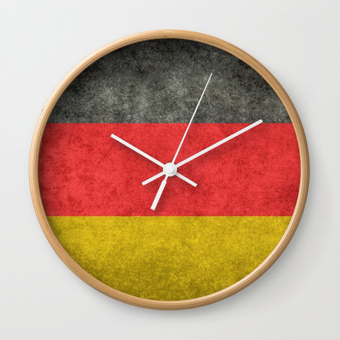German flag, grungy textures Wall Clock
