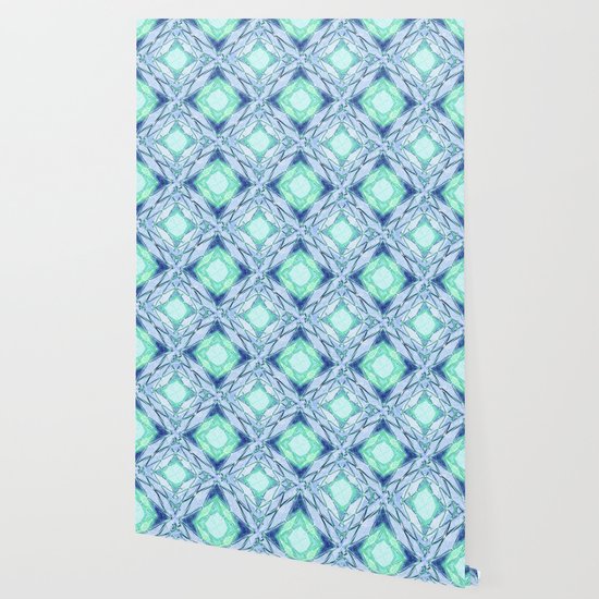 Abstract Geometric Pattern In Blue Light Blue Green Colours
