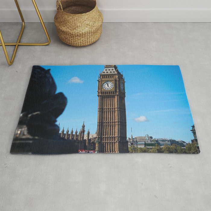 Great Britain Photography - Big Ben Under The Blue Beautiful Sky Rug