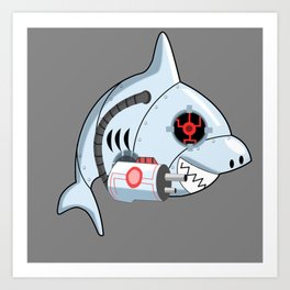 Robot Shark Madness Art Print