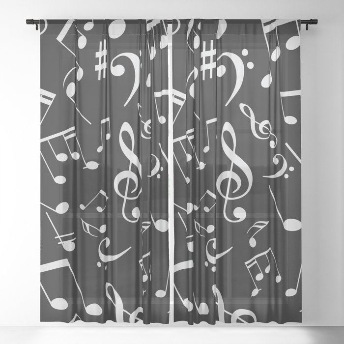 Musical Notes 20 Sheer Curtain By Kamelia 12 Society6