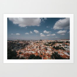 Beautiful city of Malaga, Spain | Blue sky, clouds and view | Colourful travel photography art | Wall art Print Art Print
