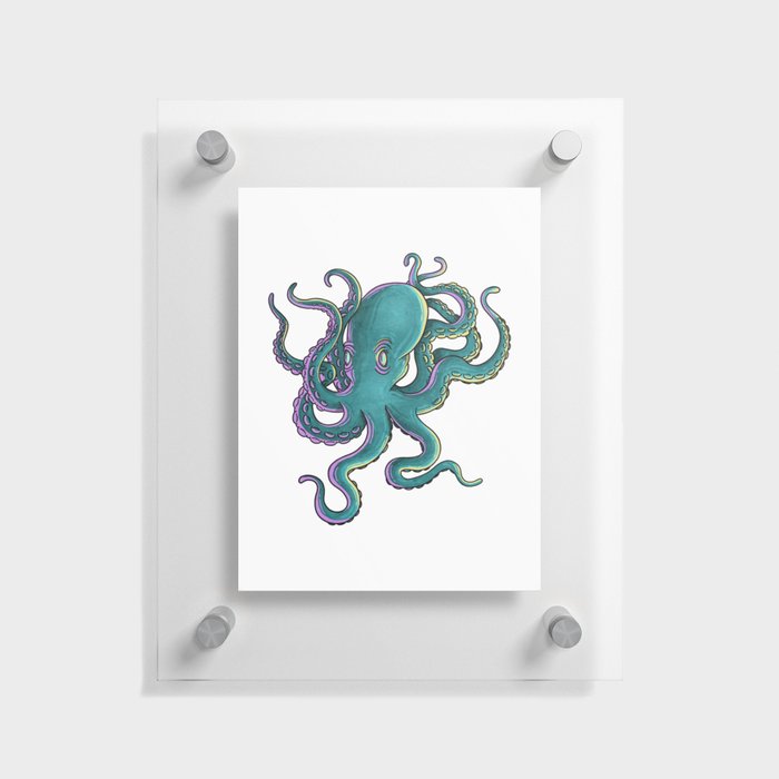 Green Octopus  Floating Acrylic Print
