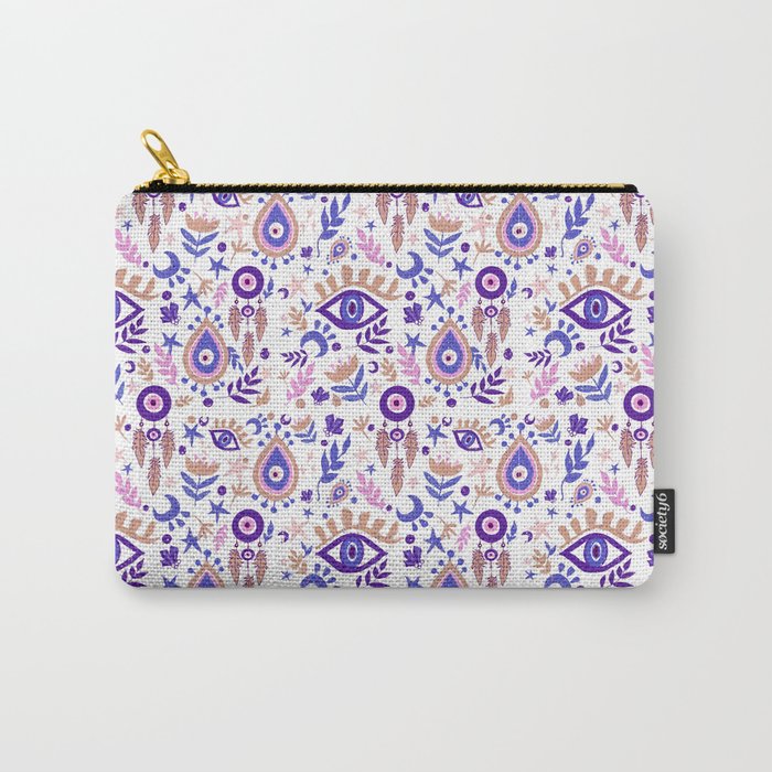 Whimsical Evil Eye Surface Pattern Carry-All Pouch