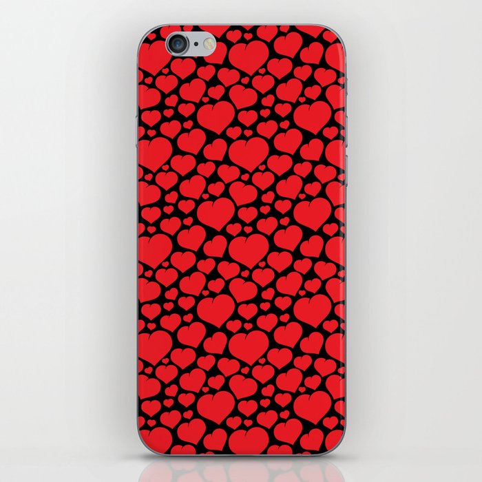 Red Heart On Black Collection iPhone Skin