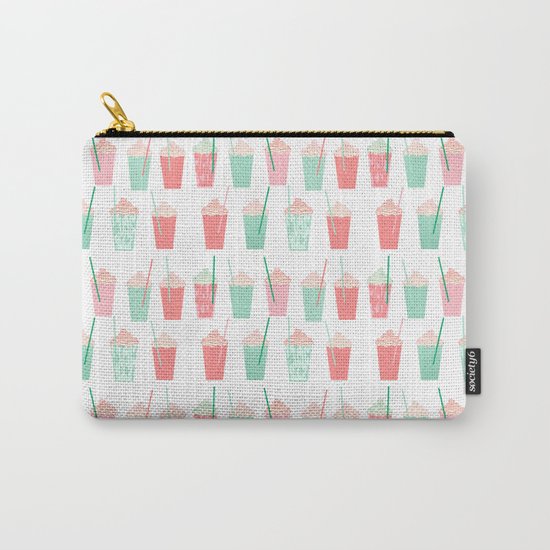 Cold summer drinks iced latte coffee milkshake ice cream hot beach day vacation food treat kids Carry-All Pouch