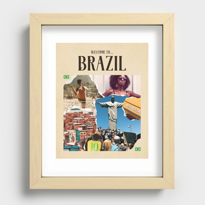 Welcome to Brazil Recessed Framed Print