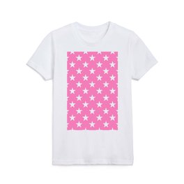 STARS DESIGN (WHITE-PINK) Kids T Shirt