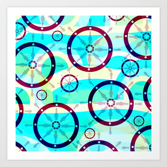 Ship wheels Art Print