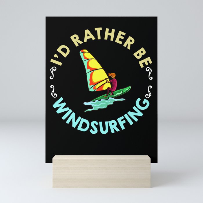 Windsurfing Board Sail Paddle Windsurfer Mini Art Print