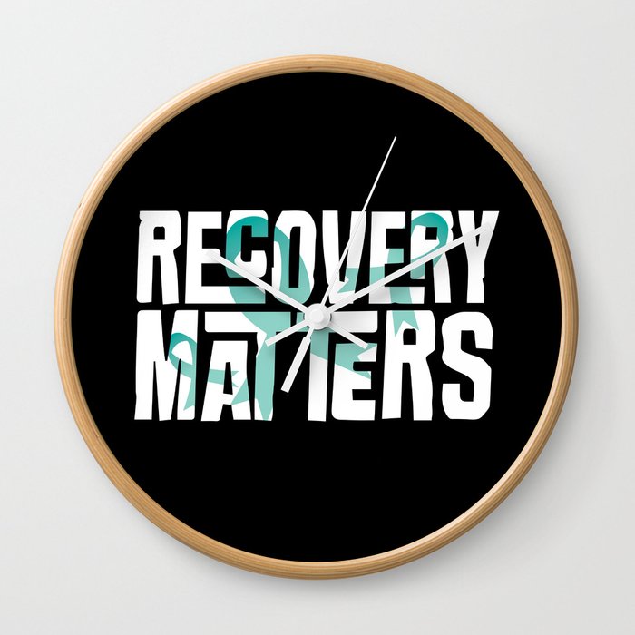 Recovery Matters Drug Alcohol Awareness Addiction Ribbon Wall Clock