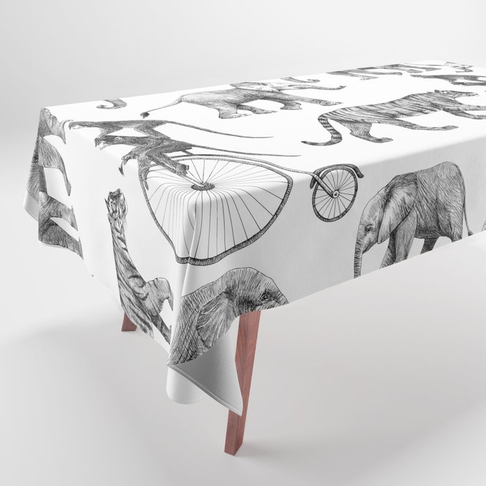 Whimsical Vintage Safari Circus Tablecloth