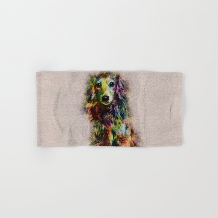 Dachshund Puppy Sketch Paint Hand & Bath Towel