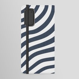 Navy Blue and White Stripes Android Wallet Case