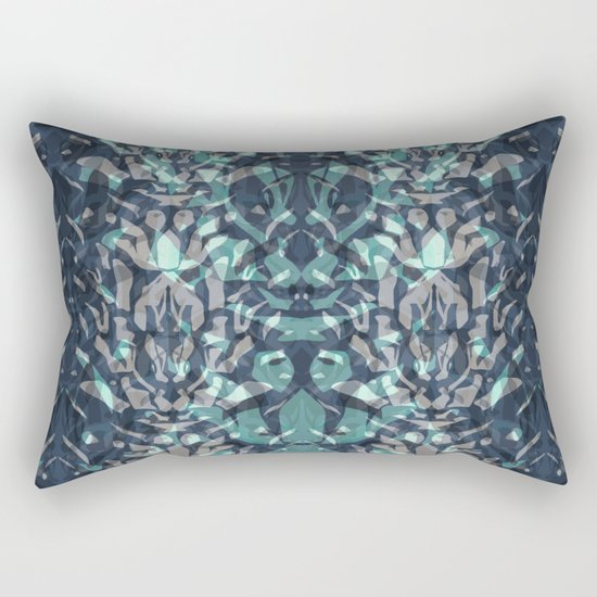 Abstract blue black pattern. Rectangular Pillow