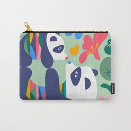 Panda Garden Carry-All Pouch | Flowers, Curated, Illustration, Nature, Garden, Botanical, Digital, Animal, Pattern, Matisse 